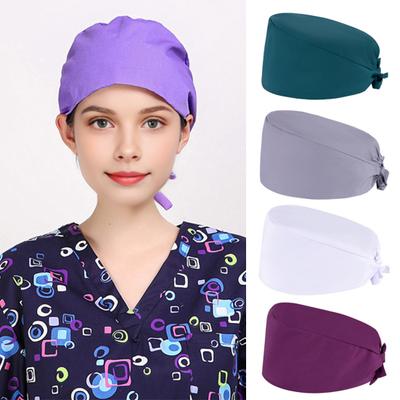 Nurse Doctor Hat with Built-in Sweat-Absorbent Terry Cloth Dentist Cap with Adjustable Elastic Band for Salons Waiters Labs Vets Kitchens