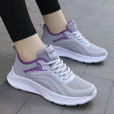 Flyknit Four-season Breathable Sports Shoes Casual Shoes for Women Comfortable and Fashionable Single Shoes Running Shoes