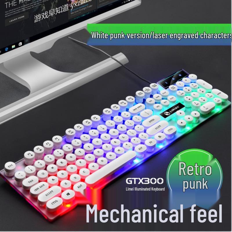 Gaming Style USB Keyboard and Mouse Set with Backlit Mechanical Feel for Desktop and Laptop
