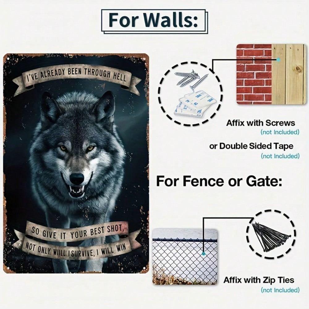 Metal Poster Wolf Vintage Wall Art Home Decor