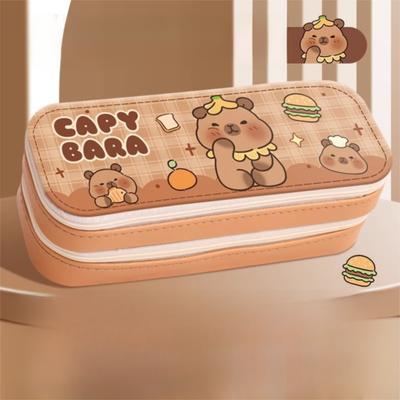 Durable Portable Pencil Case Multi-function Large Capacity Storage Box Waterproof PU Pen Case Student School Supplies