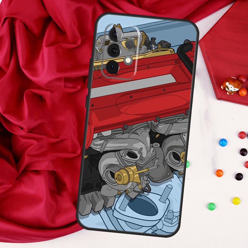 JDM Car RB26 Engine For Samsung Galaxy A52 A32 A22 A54 A14 A16 A26 A36 A56 A55 A35 A05 A06 A15 A53 A33 A13 Case