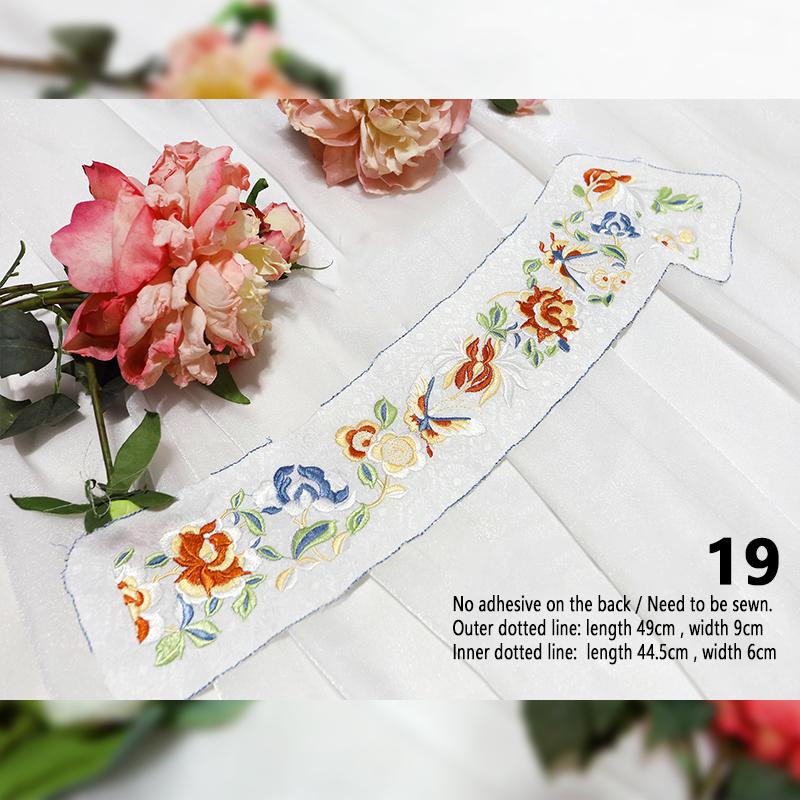 1 Stück Stickerei-Aufnäher im chinesischen Stil Qipao Hanfu Kantenrock Kopfaufnäher DIY Robe Kleid Applikation Dekor Nähzubehör