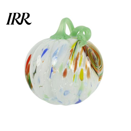 Pumpkin Ornament Mini Hand Blown Glass Ornament, Collectible Thanksgiving Halloween Decoration Faux Crystal Hanging for Fall, Harvest Unique Gift