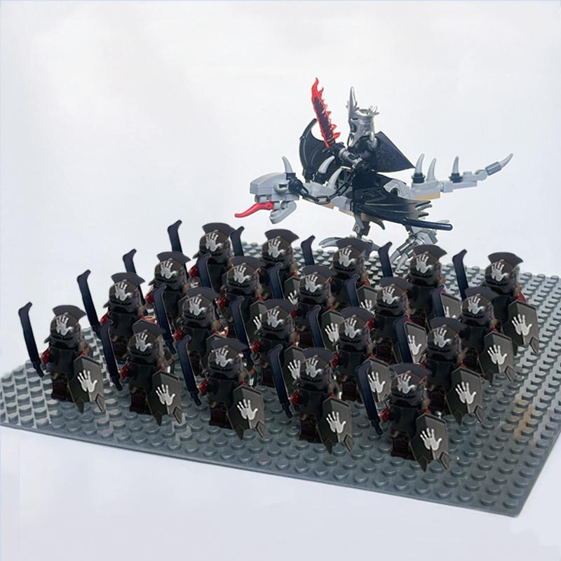 Moc Uruk-hai Strong Orc Army Soldiers with Witch King leader Mini Figure Building Block Set Toys for Children as Birthday gifts