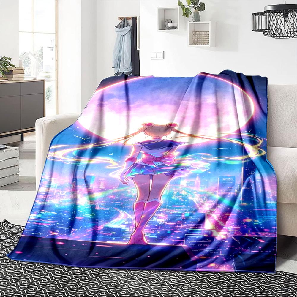 1Pc Moonlit Sailor Magic Blanket For Couch Bed Plush Cozy Fuzzy Blanket Super Soft Warm Blankets For Fall And Winter 0918241