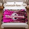 Soccer Theme Soft Blanket Personalized Custom Name Text Print Warm Blanket Home Sofa Bedroom Decor
