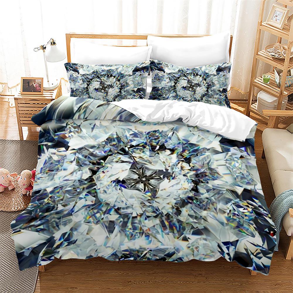 Diamond Duvet Cover Set Abstract Art Valentine's Day Gift for Girls Women Couple King Size Bedding Set Polyester Comforter Cover