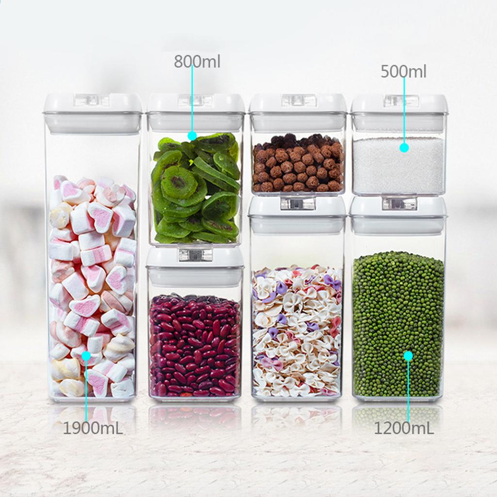 Kitchen Organizer Plastic Stackable Food Storage Container Leak Proof Food Storage Container for Cereals Corns Grains Beans