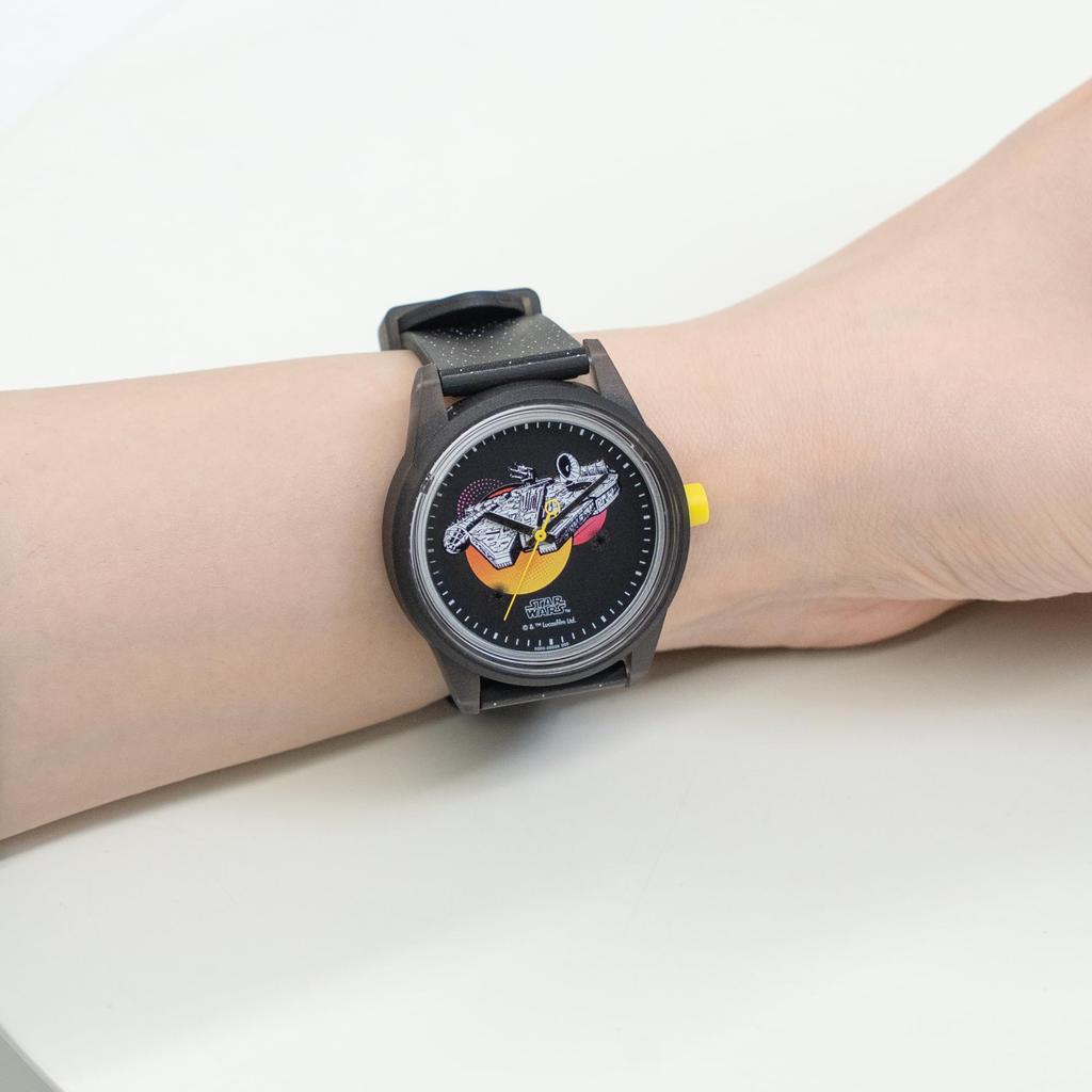 Citizen Star Wars Collection Millennium Falcon Smile Solar Analog 10 ATM Water Urethane Black Q&Q R00A-507VK Q&Q Watch, Resistant, Band, Men's