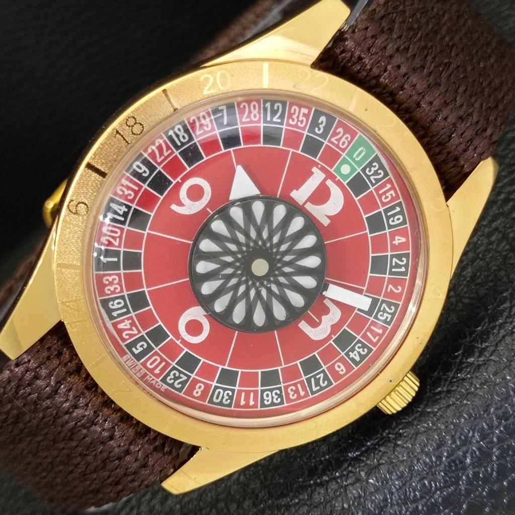 

ВИНТАЖНЫЕ ШВЕЙЦАРСКИЕ МУЖСКИЕ ЧАСЫ С РУЧНЫМ ЗАВОДОМ, ОТРЕСТАВРИРОВАННЫЕ, С КРАСНЫМ ЦИФЕРБЛАТОМ-РУЛЕТКОЙ a701145-5 R205b-a701145