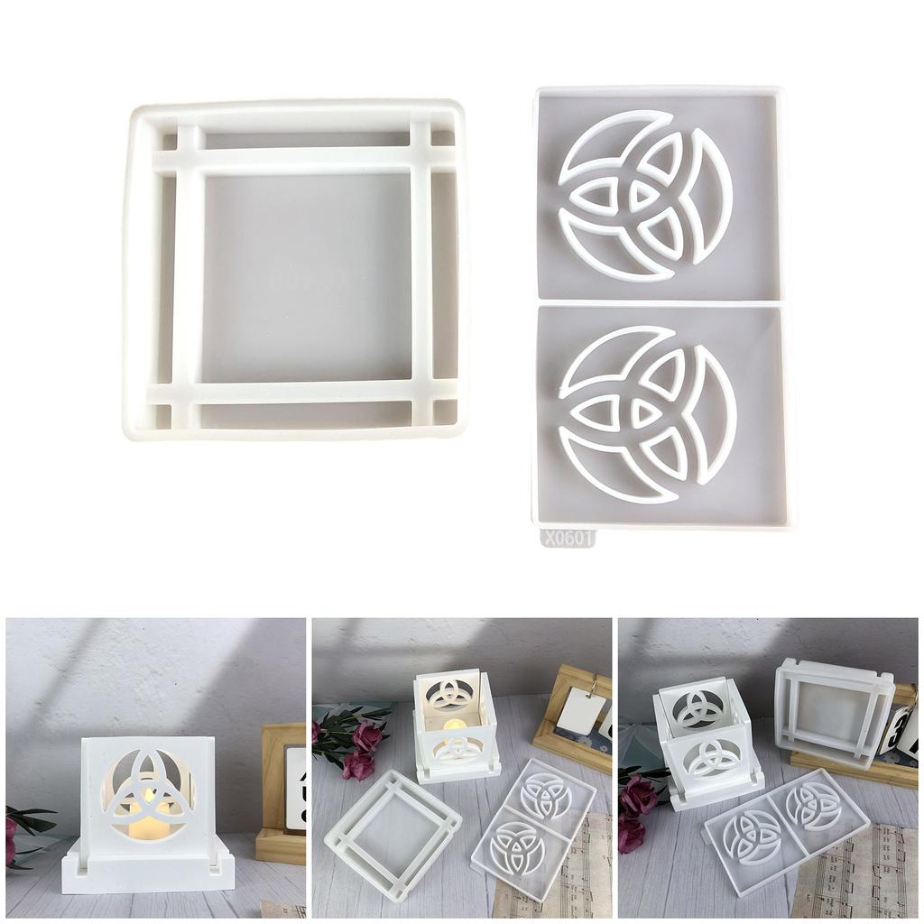 2pcs Creative Celtic Knot Candle Holder Silicone Mold Set Sturdy Display Ornament Mould for DIY Crafts and Home Decors