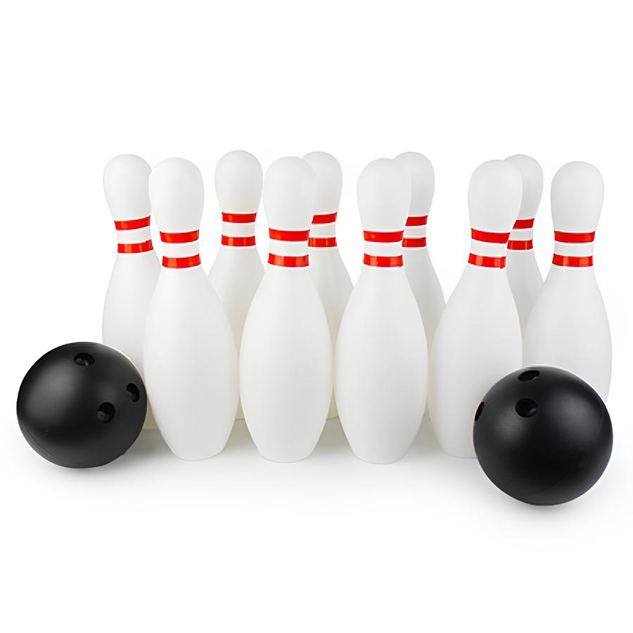 10pcs 16cm White Bowling Pin with 2pcs 7cm Black Bowling Ball Creative Indoor Floor Ball Games Famliy Party Interactive Fun Game