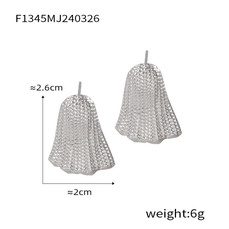 

European & American Style Minimalist Geometric Texture Titanium Steel Earrings