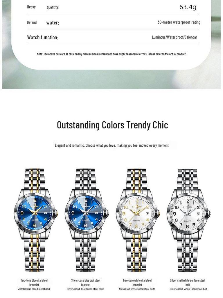 Elegant Women's Waterproof Quartz Watch with Digital Dial