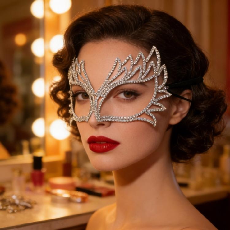 Masquerade GlassesMask Rhinestones EyeMask Masquerade Crystal EyeMask PromMask