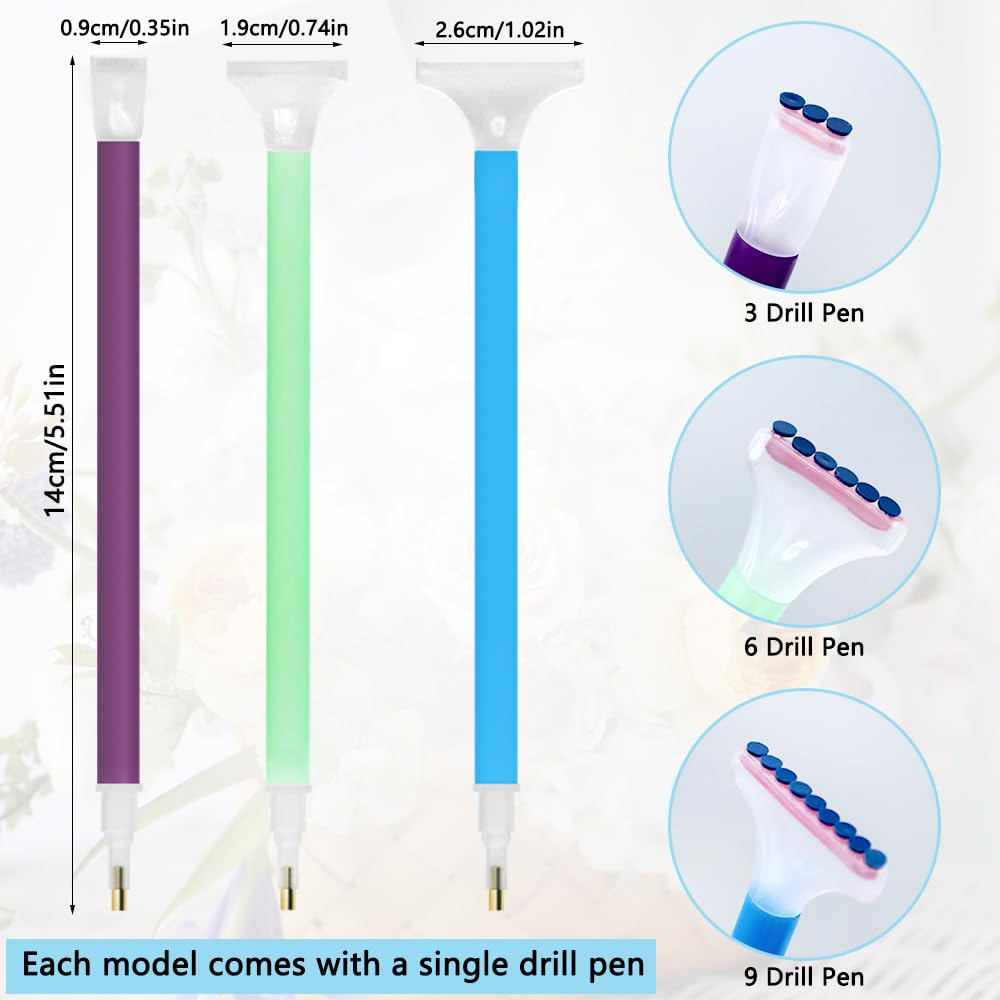 AIFUDA Diamond Art Painting Tools - 45 Diamond Pens & 20 Adhesive Clay for DIY Diamond Painting