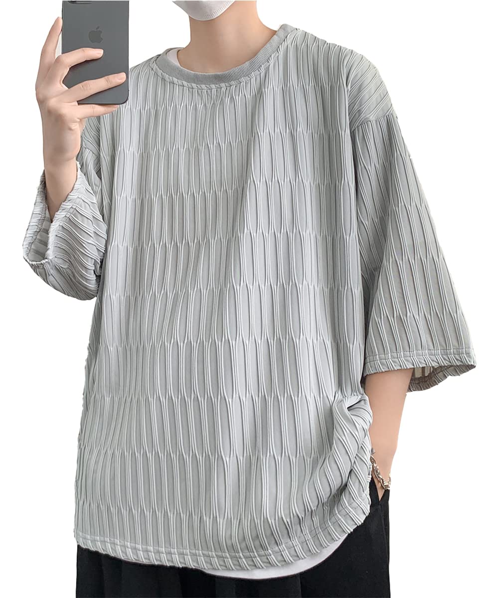 

Летняя прохлада для большой свободной посадки и одежды [foveitaa], футболки, мужские, рукава 3/4, на ощупь, размер, силуэт, посадка, прохладный, дышащий,