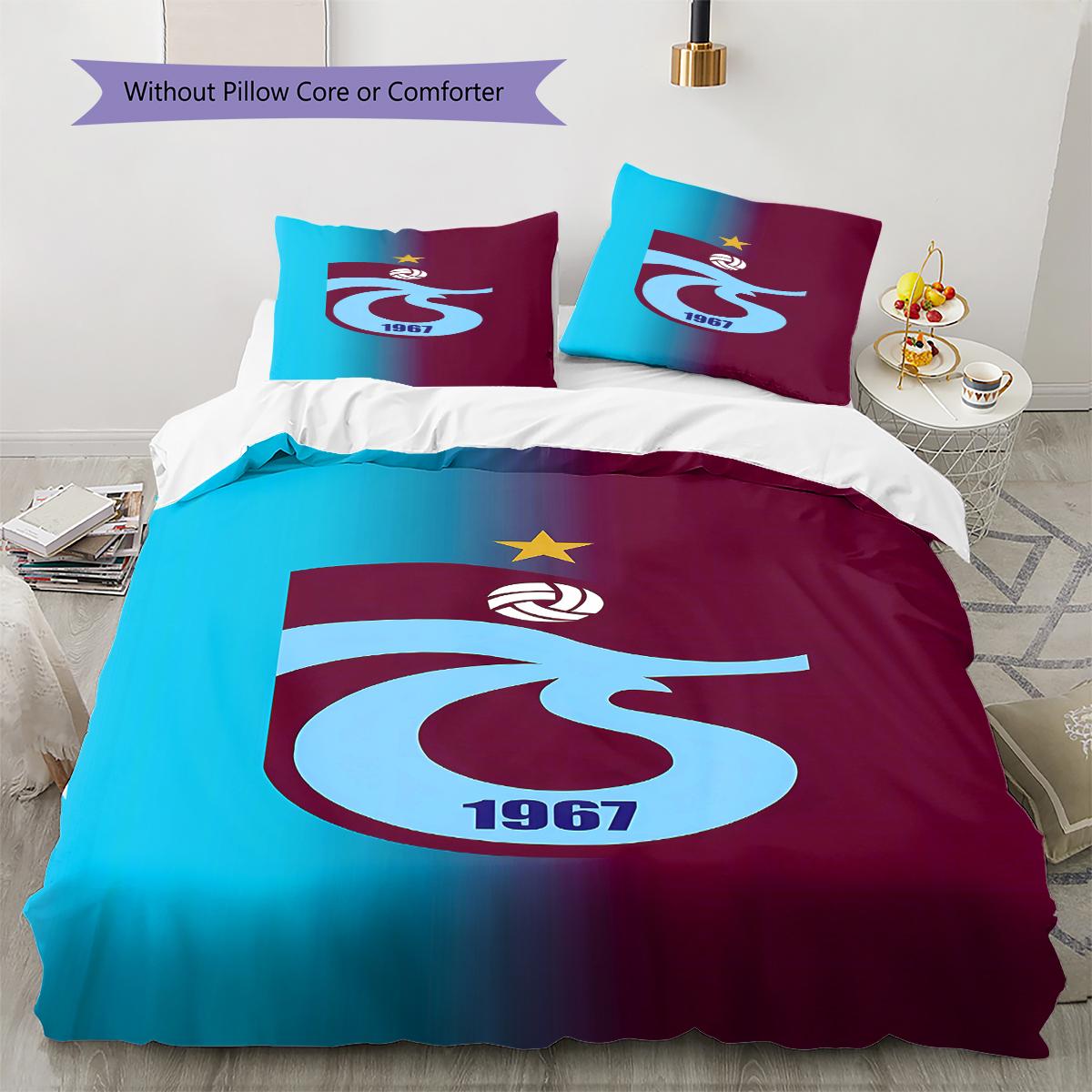 

Trabzonspor Pattern Bedding,Quilt Set Quilt Cover Pillowcase Home Birthday Gift (1 * duvet cover + 2 * pillowcase, without core) 135x200cm