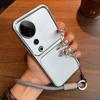 Luxury Big Window Phone Case with Lanyard for Vivo V40 Premium Textured Casing