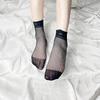 Calzini da donna in rete nera a pois con pizzo - Estivi, Sottili, Corti e Casual