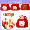 Papai Noel Alegre Natal Presente Infantil Bolsa de Boneca Alça de Cordão Maçã Doce 3D Bolsa de Mão