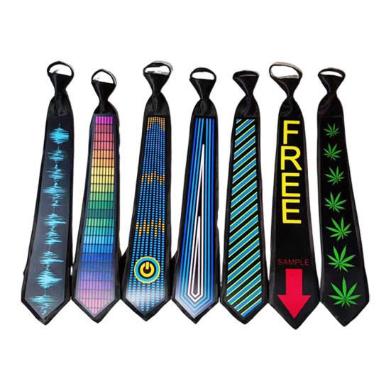 Sprachgesteuerte LED Leuchtende Krawatte Längenverstellbar Batteriebetrieben Kabellos Leuchtende Krawatten Partyzubehör