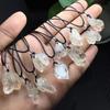 Herkimer Diamond Cluster Pendant - High Clarity White Crystal Raw Stone In Irregular Freeform Design