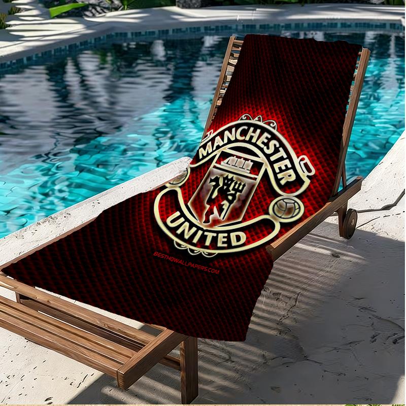 Manchester Football Print Beach Towel, Versatile Lightweight Absorbent Beach Towel for Pool Surf Yoga Bathroom, Perfect Birthday Holiday Gift