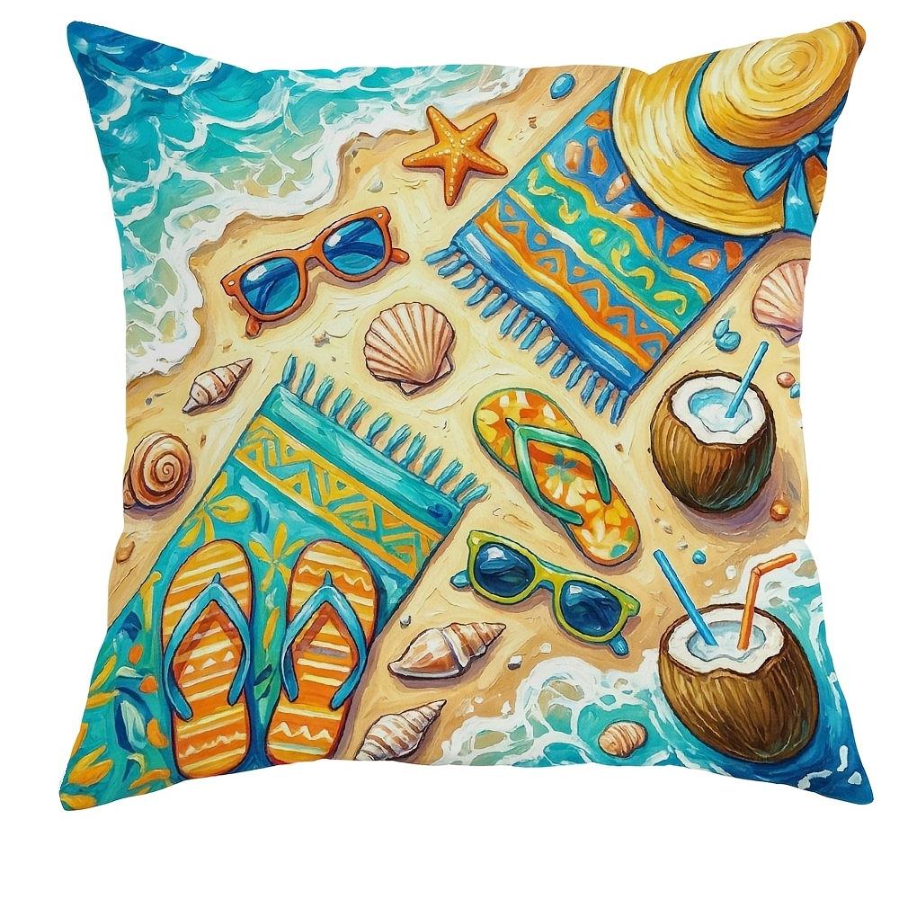 1/4pcs Summer Beach Vibes Throw Pillow Covers Set of 4 Home farmhouse outdoor decoration cushion cover