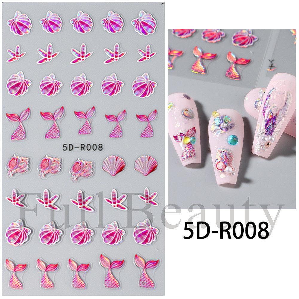 Nail Art Stickers Romantic Valentine's Day Mini Colorful Heart Embossed Three-dimensional Adhesive Nail Stickers