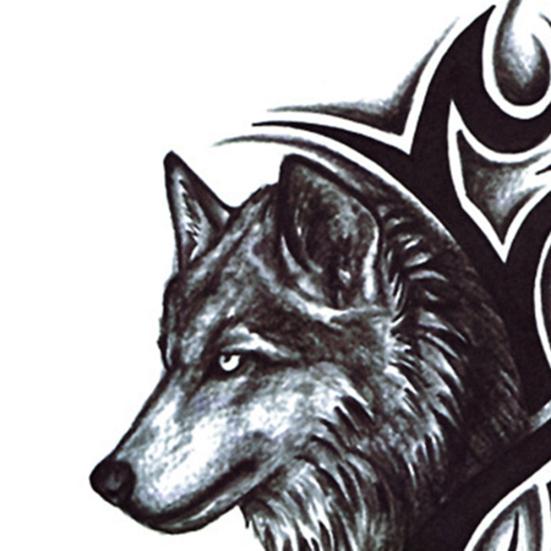 Módní Král Vlků Voděodolná Potu Odolná Tetovací Nálepka Dočasná Body Art Decal