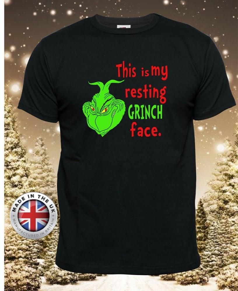 Grinch t shirt  This Is My Resting Grinch Face  black Christmas t shirt XL