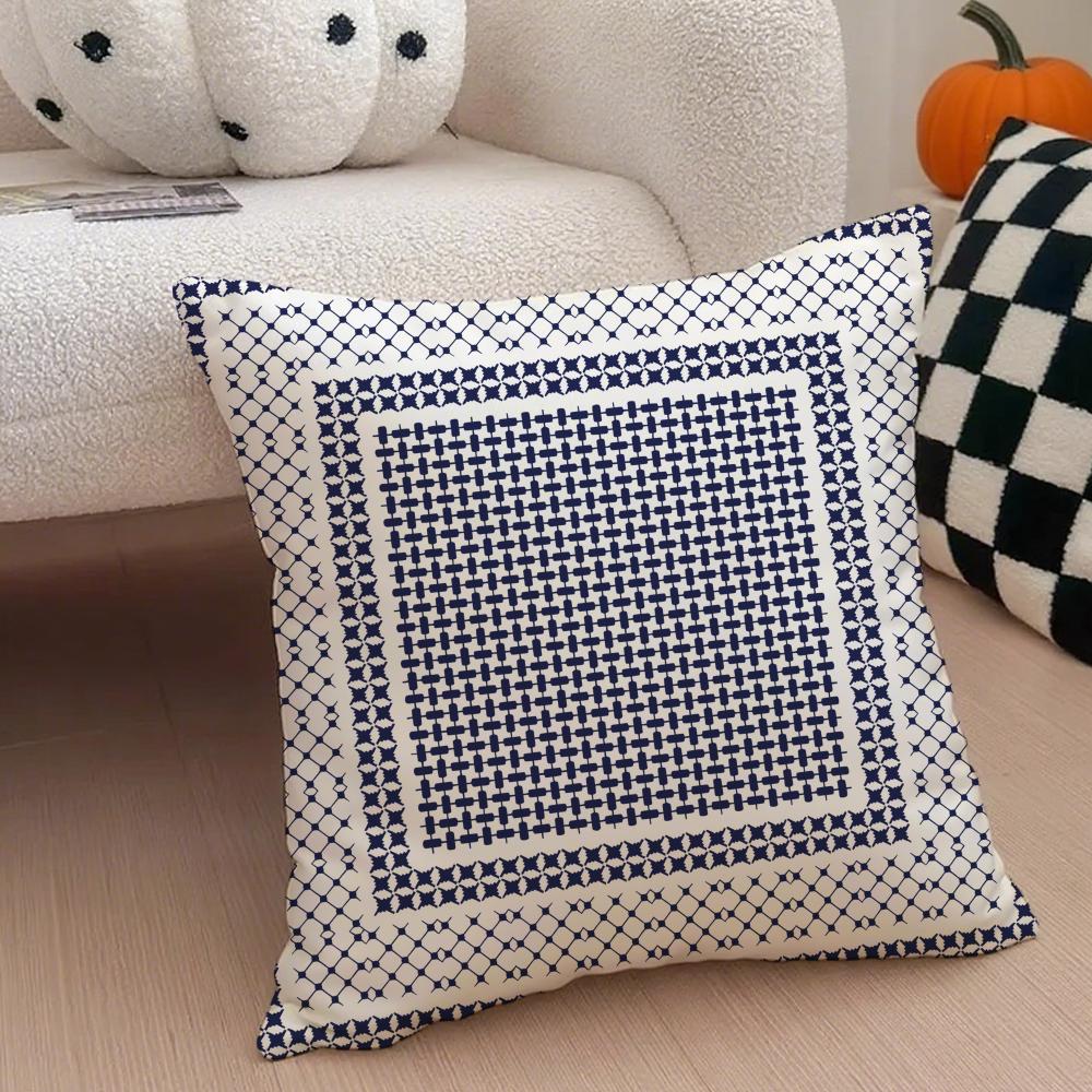 

Fashion Minimal Luxury Casual AArabic pattern Cushion Cover Throw Pillow Cover Hidden Button Durable Polyester Chair Cushion 40X40cm
