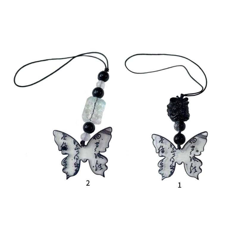 Ancient Han Costume Pendants Trendy Butterfly Phone Lanyard Adorable Butterflys Pendants for Phone Bag Keychain Camera