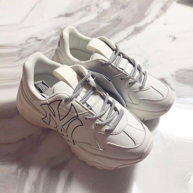 MLB Big Ball Chunky Retro Print Shock Absorbing Non-Slip Wear-Resistant Lightweight Increased Height Low-Top Dad Shoes Unisex sneaker 32SHC1011-50I