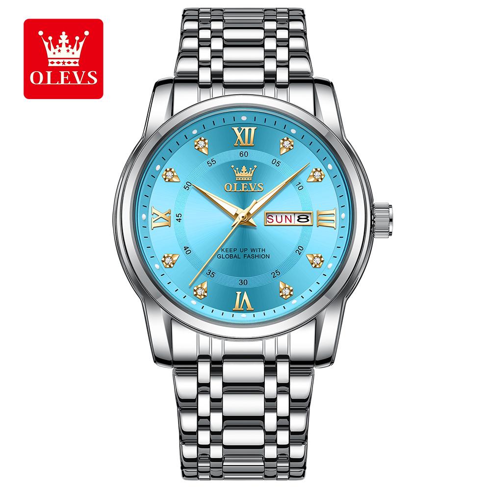 OELVS Men's Watches Top Brand Casual Original Wristwatch Waterproof Stainless Steel Scratch-Resistant Mirror Watch for Man