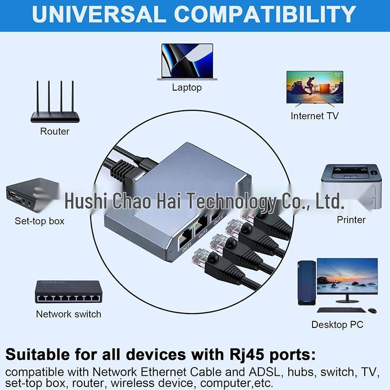 1000 Mbps Gigabit Network Switch Splitter: 1-In-2-Out and 1-In-4-Out