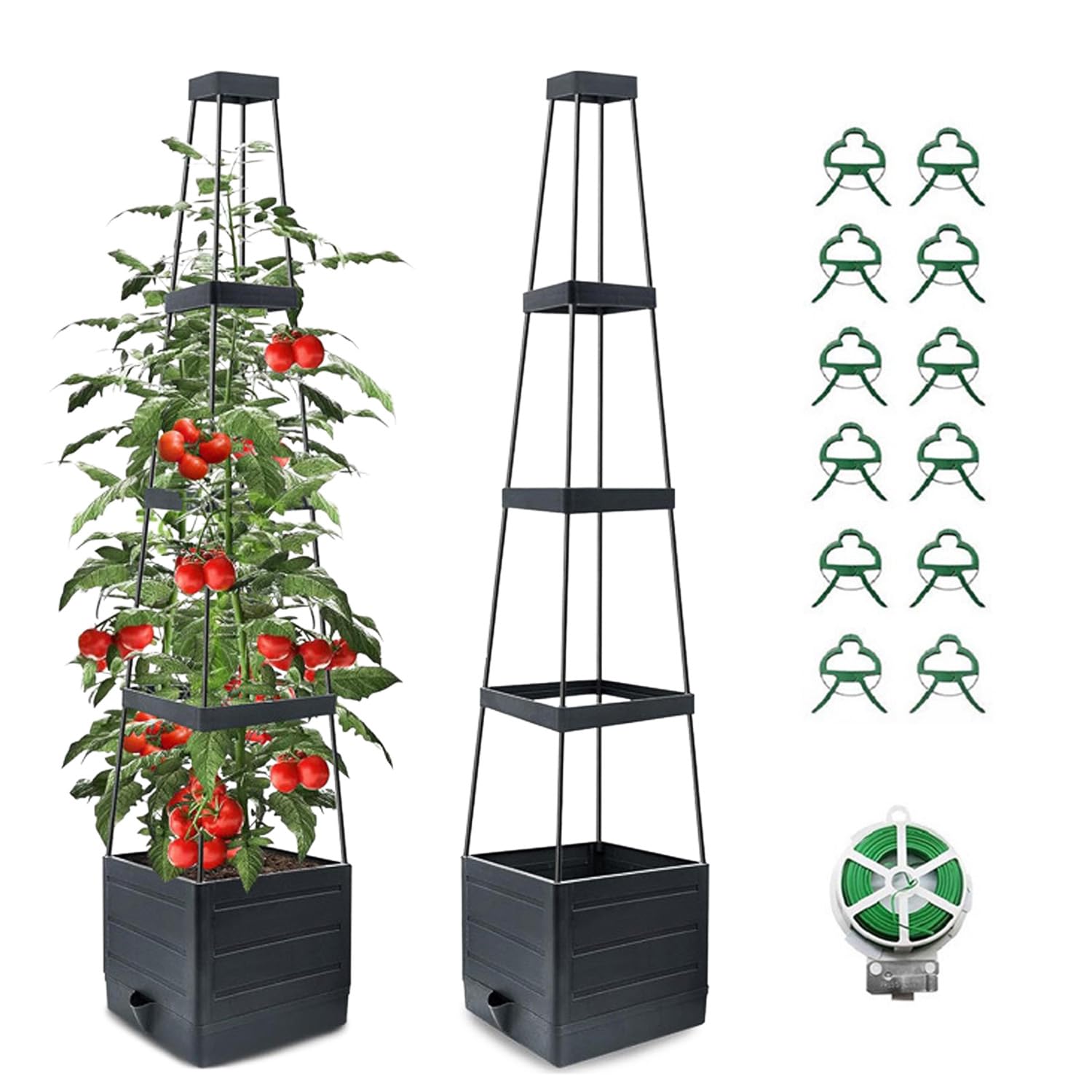 

YONGDING Trellis Tomato Vine Garden Planter Tower Garden Cultivation Root Rot Automatic Water Flower Pot with for and Suitable for Indoor and Outdoor чёрный