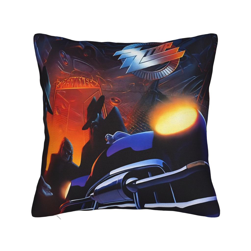 Band Zz Top Kissenbezug Quadratischer Kissenbezug Neuartiger Kissenbezug für Couch Sofa Schlafzimmer