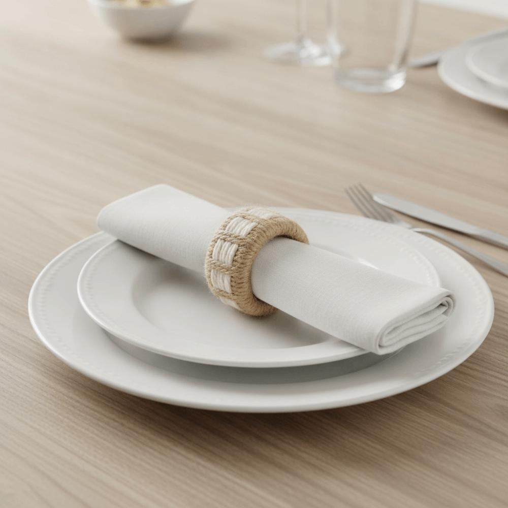 6 Piece Linen Cylinder Napkin Ring Rustic Style Dinning Towel Ring Simple Napkin Holder New Year