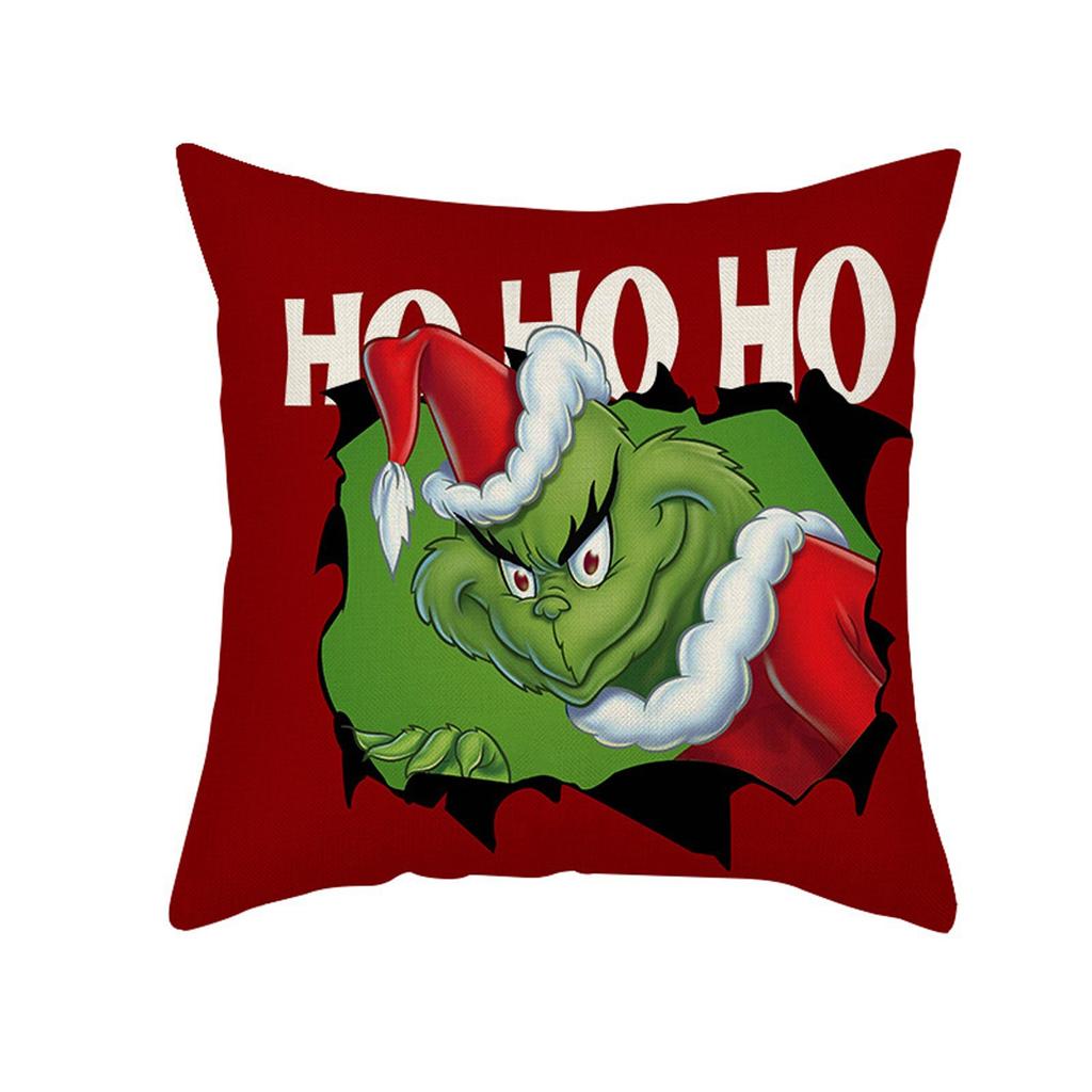Christmas Happy Throw Pillow Cover, 18 X 18 Inch, Winter Holiday Cushion Cover Sofa Decor