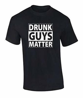 Funny Drunk Guys Matter Beer Drinking Tee Shirt Black