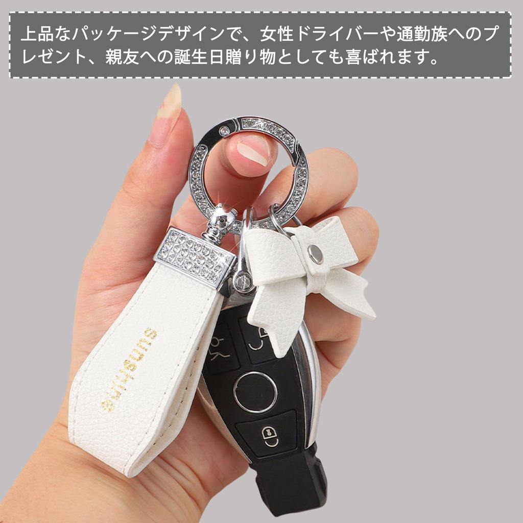 KENASTA Stilvoller glitzernder Zinklegierung und Leder mit Schnappverschluss, einfach kompatibel mit und für Haus- und Autoschlüssel mit goldenem Damen-Schlüsselanhänger, leicht, Design, Haken,