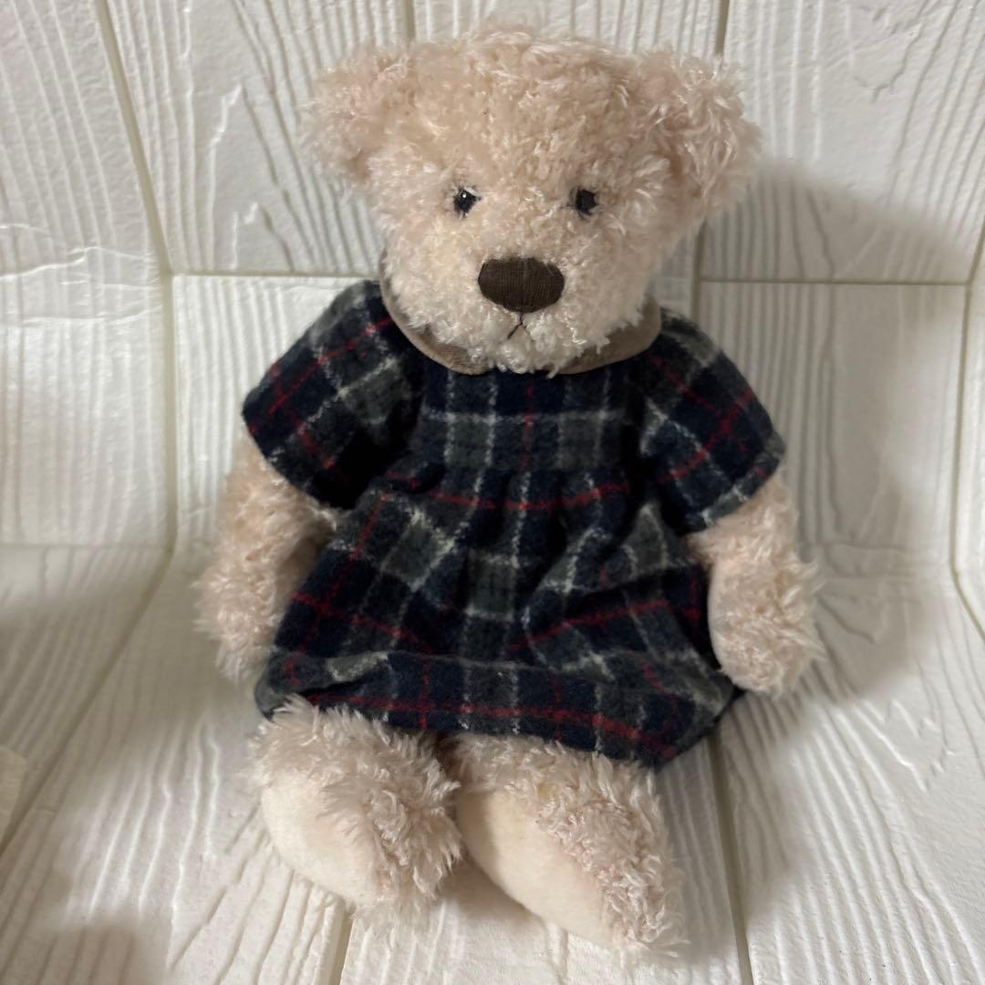

[USED] RUSS Checkered Dress Teddy Bear