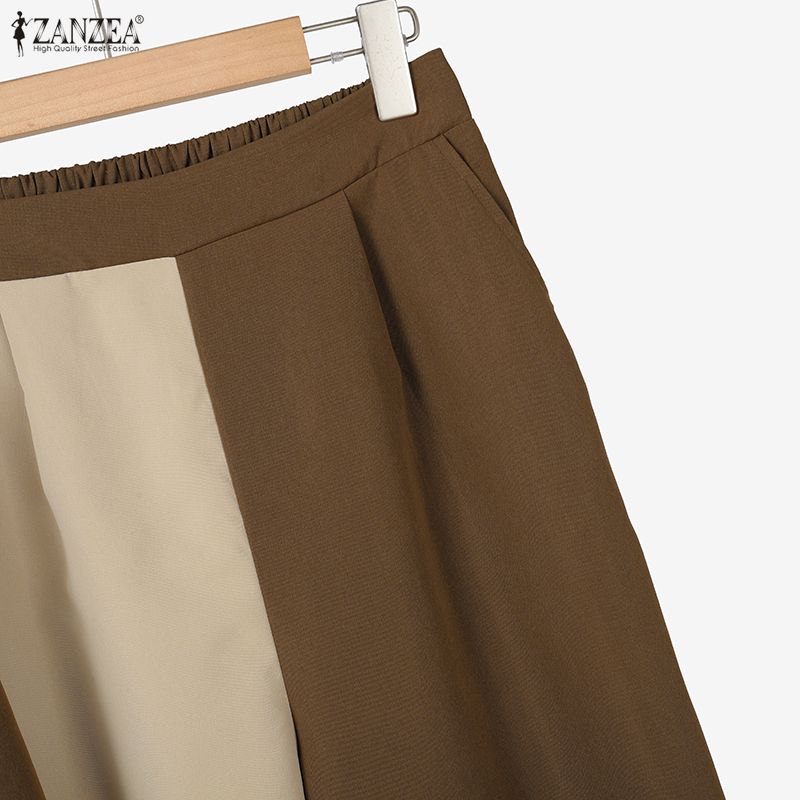 ZANZEA Damen Langarm Blazer und Hose Lässige zweiteilige Anzugsets