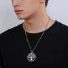 Men's Tree of Life Necklace Round Pendant Neck Chain for Women Stainless Steel Jewelry Vintage Celtics Culture Gift
