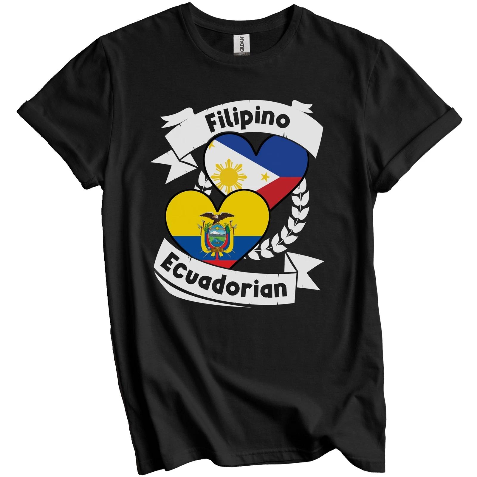 Filipino Ecuadorian Heart Flags Philippines Ecuador T-Shirt 3XL