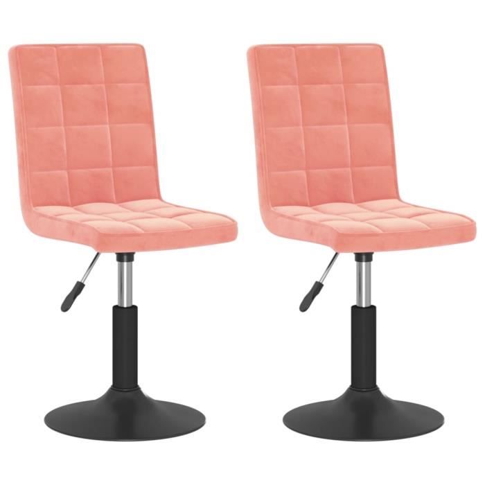 VidaXL Chaises pivotantes de salle à manger 2 pcs Rose Velours