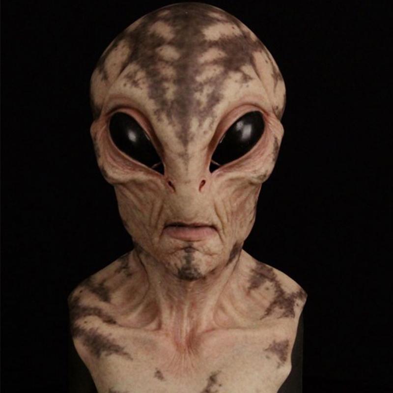 Best-selling Halloween alien mask horror headgear UFO Latex Mask Ball Party COS Peripheral